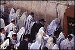 Jewish worshippers at the Western Wall