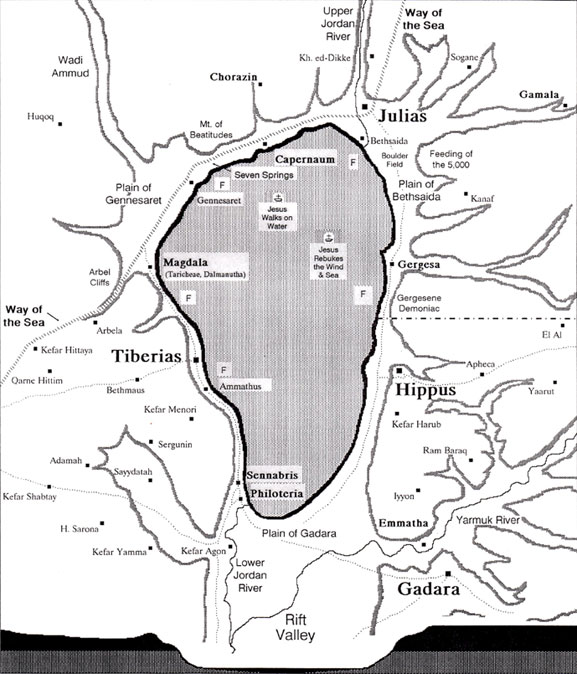 Map of the Sea of Galilee